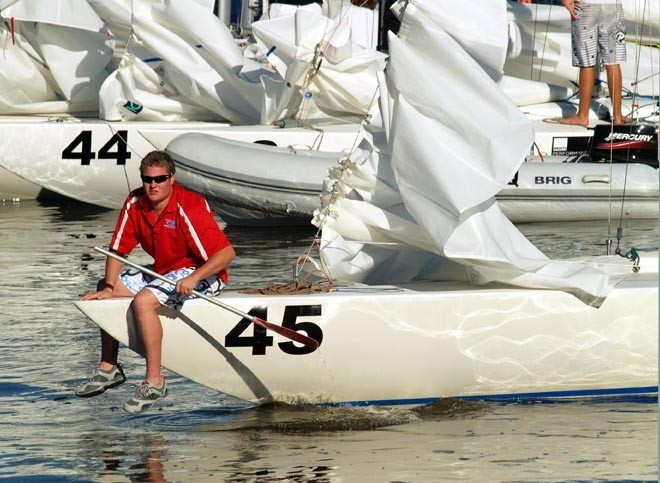 Anyone for an early morning paddle? (Foreful) - Musto Etchells Australian Winter Championship 2009 © Peter Duncan http://www.questphoto.net